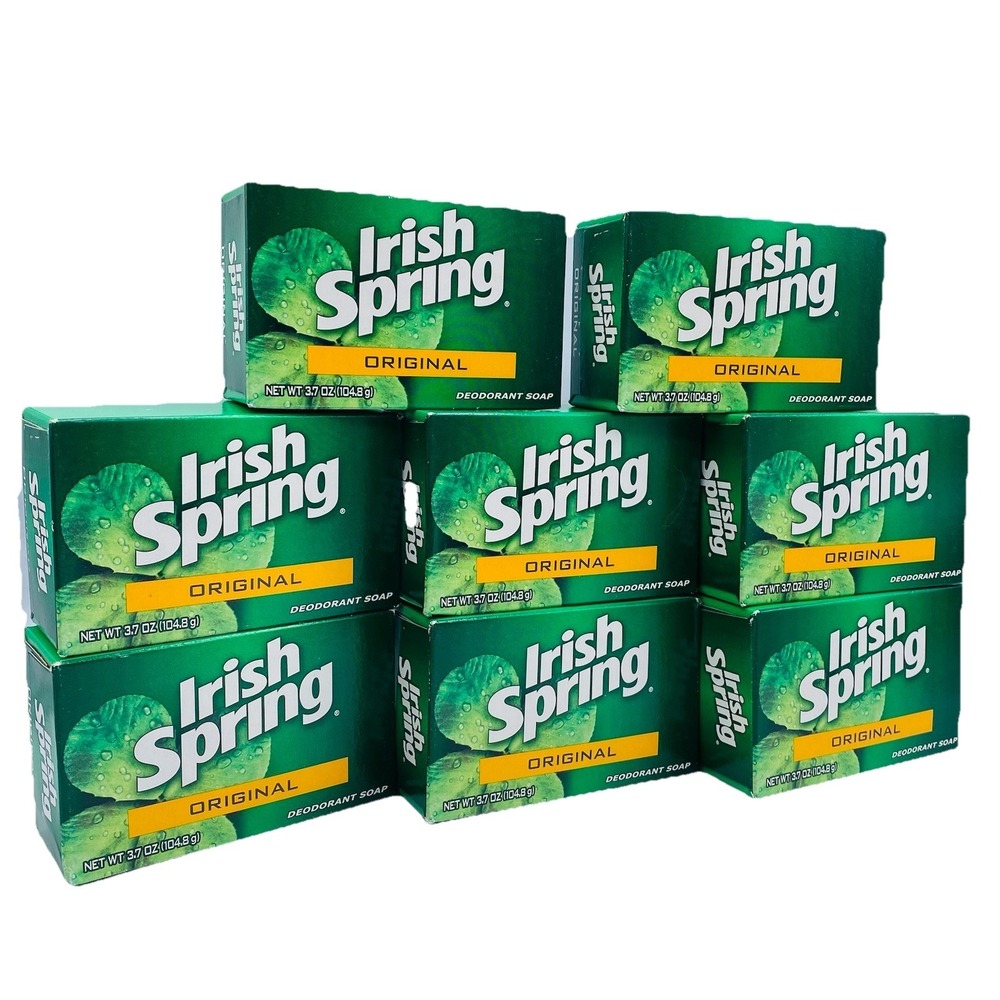 Irish Spring Bar Soap DISCONTINUED Old Formula No Linseed 3.7 oz Bundle of 8